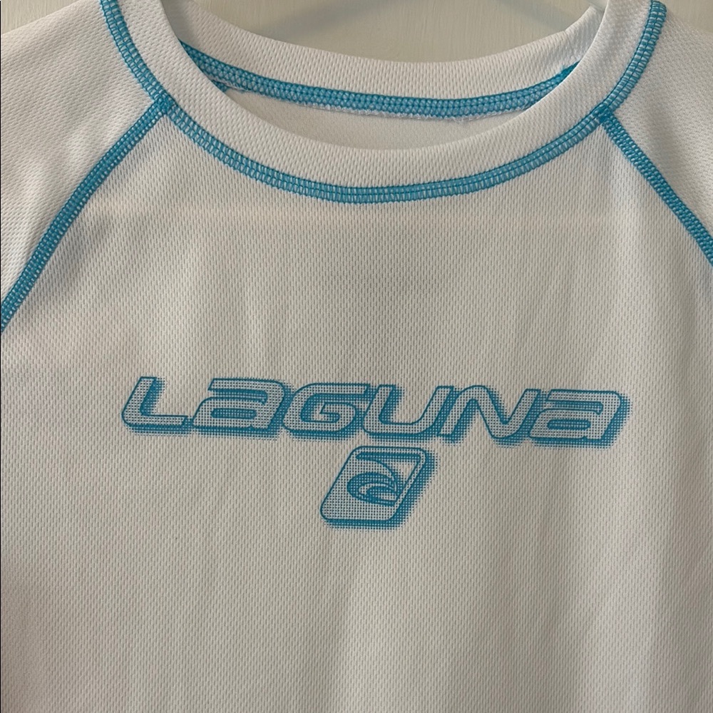 Laguna Beach Teen Swim Rashguard - White and Blue - Picture 5 of 10